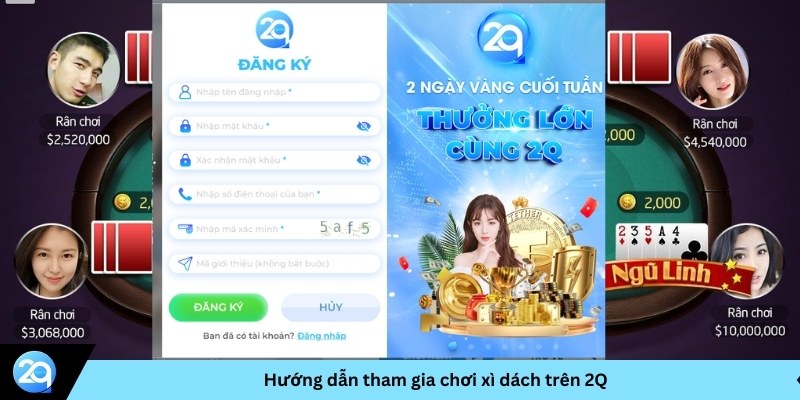 tham gia chơi xì dách trên 2Q